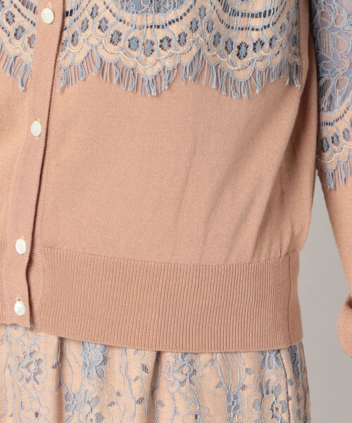 NOLLEY’S（ノーリーズ）の「レース付前後2WAYクルーネックカーディガン（カーディガン/ボレロ・レディース・ベージュ/ブラウン・38/36）」の9枚目の写真