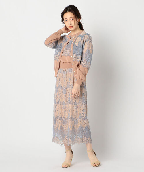 NOLLEY’S（ノーリーズ）の「レース付前後2WAYクルーネックカーディガン（カーディガン/ボレロ・レディース・ベージュ/ブラウン・38/36）」の12枚目の写真