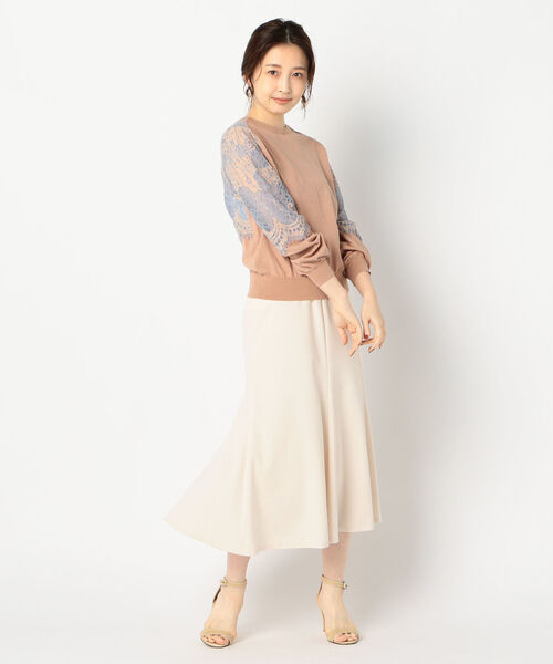 NOLLEY’S（ノーリーズ）の「レース付前後2WAYクルーネックカーディガン（カーディガン/ボレロ・レディース・ベージュ/ブラウン・38/36）」の13枚目の写真