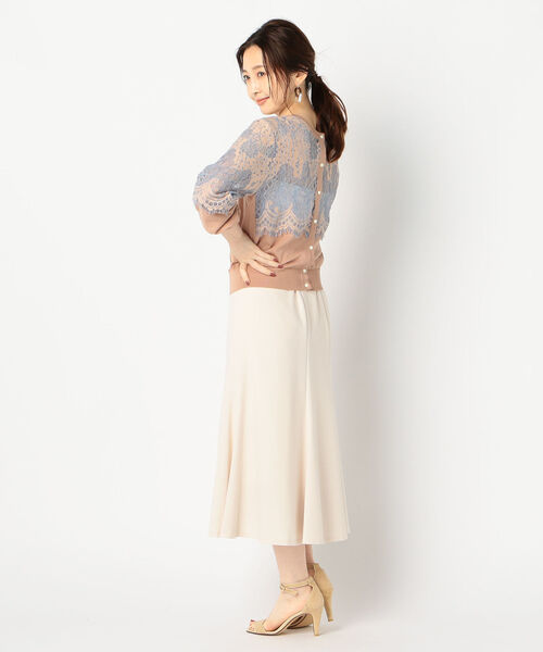 NOLLEY’S（ノーリーズ）の「レース付前後2WAYクルーネックカーディガン（カーディガン/ボレロ・レディース・ベージュ/ブラウン・38/36）」の14枚目の写真