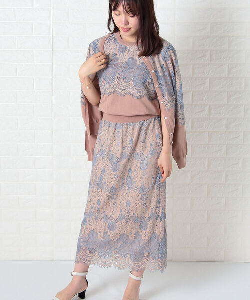 NOLLEY’S（ノーリーズ）の「レース付前後2WAYクルーネックカーディガン（カーディガン/ボレロ・レディース・ベージュ/ブラウン・38/36）」の16枚目の写真