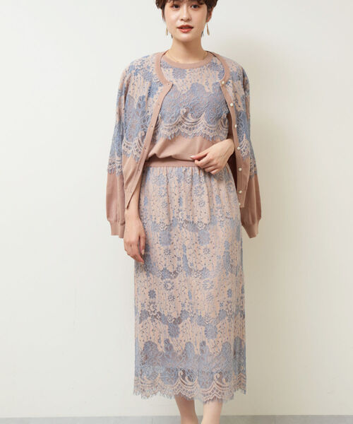 NOLLEY’S（ノーリーズ）の「レース付前後2WAYクルーネックカーディガン（カーディガン/ボレロ・レディース・ベージュ/ブラウン・38/36）」の18枚目の写真