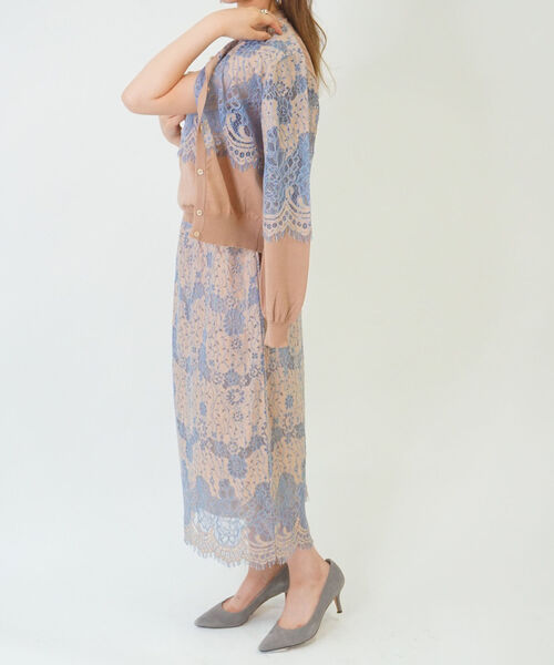 NOLLEY’S（ノーリーズ）の「レース付前後2WAYクルーネックカーディガン（カーディガン/ボレロ・レディース・ベージュ/ブラウン・38/36）」の22枚目の写真