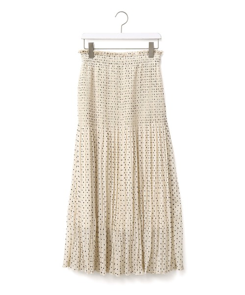 【ADAM ET ROPÉ】 カットジャガードドットプリーツスカート ADAM ET ROPE'（アダムエロペ）の「カットジャガードドット