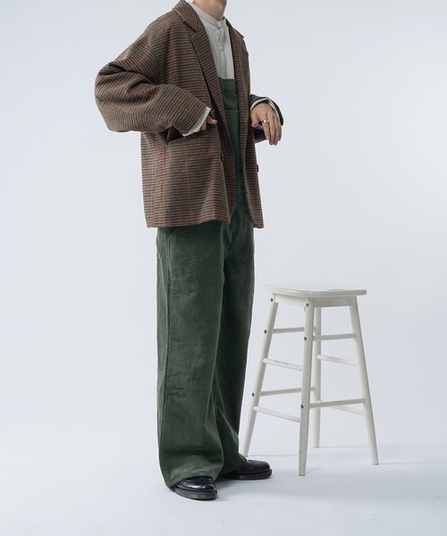 kutir(クティール)の「ウールライクダブルジャケット セットアップ(テーラードジャケット・メンズ・ブラック/ダークブラウン/ベージュ/グリーン・MEDIUM/LARGE)」の12枚目の写真