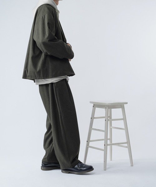 kutir(クティール)の「ウールライクダブルジャケット セットアップ(テーラードジャケット・メンズ・ブラック/ダークブラウン/ベージュ/グリーン・MEDIUM/LARGE)」の14枚目の写真