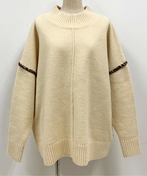 PICCIN(ピッチン)の「ハンドステッチニット(ニット/セーター・レディース・ブラック/ベージュ/アイボリー・M)」の7枚目の写真