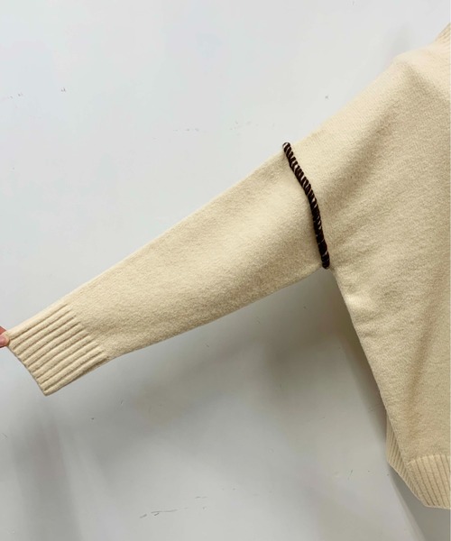 PICCIN(ピッチン)の「ハンドステッチニット(ニット/セーター・レディース・ブラック/ベージュ/アイボリー・M)」の12枚目の写真