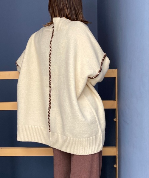 PICCIN(ピッチン)の「ハンドステッチニット(ニット/セーター・レディース・ブラック/ベージュ/アイボリー・M)」の4枚目の写真