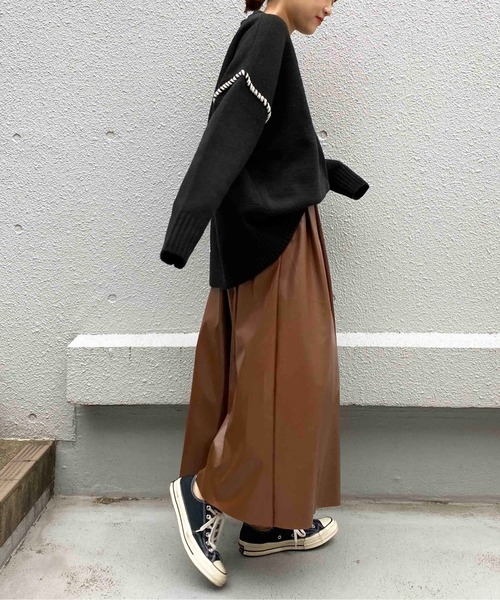 PICCIN(ピッチン)の「ハンドステッチニット(ニット/セーター・レディース・ブラック/ベージュ/アイボリー・M)」の14枚目の写真