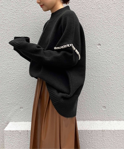 PICCIN(ピッチン)の「ハンドステッチニット(ニット/セーター・レディース・ブラック/ベージュ/アイボリー・M)」の18枚目の写真