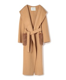 極美品✨️定価19万　AVA ADORE　ミンクファーポケットロングコート　紺 極美品✨️定価19万 AVA ADORE ミンクファーポケットロング