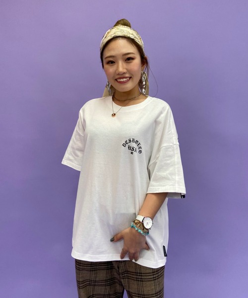 DC(ディーシー)の「DC/ディーシー ビッグシルエット ラインテープ柄Tシャツ LST201307(Tシャツ/カットソー・レディース・ブラウン/ホワイト/ブラック・M/S)」の7枚目の写真