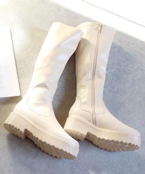 LOVEHUNTER（ラブハンター）の「Love Hunter / 軽量厚底ソール ストレッチ ロングブーツ(1544)（ブーツ・レディース・ブラック/ダークブラウン/アイボリー/ホワイト/ブラック系その他・S/M/L/LL/3L）」の15枚目の写真