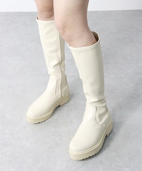 LOVEHUNTER（ラブハンター）の「Love Hunter / 軽量厚底ソール ストレッチ ロングブーツ(1544)（ブーツ・レディース・ブラック/ダークブラウン/アイボリー/ホワイト/ブラック系その他・S/M/L/LL/3L）」の16枚目の写真