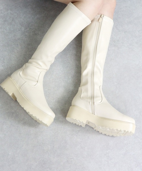 LOVEHUNTER（ラブハンター）の「Love Hunter / 軽量厚底ソール ストレッチ ロングブーツ(1544)（ブーツ・レディース・ブラック/ダークブラウン/アイボリー/ホワイト/ブラック系その他・S/M/L/LL/3L）」の17枚目の写真