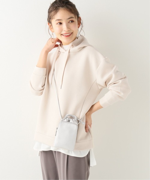 Simplicite（サンプリシテ）の「ダンボールフードPO 2（パーカー・レディース・ホワイト/チャコールグレー/ブラック/サックスブルー・FREE）」の3枚目の写真