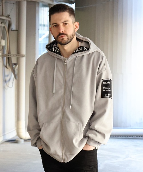 JACKROSE(ジャックローズ)の「JE-ロゴテープ・フェイクスウェードZIPパーカー(パーカー・メンズ・ブラック/グレー・M/L)」の17枚目の写真