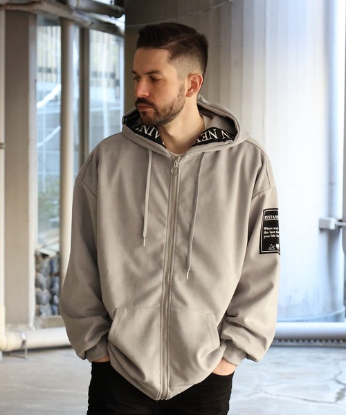 JACKROSE(ジャックローズ)の「JE-ロゴテープ・フェイクスウェードZIPパーカー(パーカー・メンズ・ブラック/グレー・M/L)」の18枚目の写真
