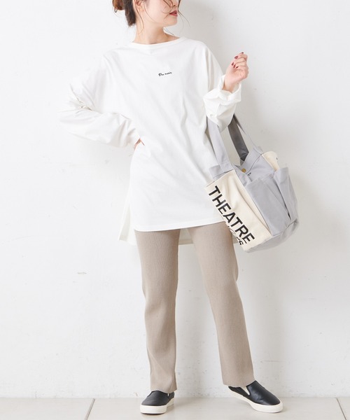 PUAL CE CIN(ピュアルセシン)の「【Du noir】ロゴ刺繍チュニック(Tシャツ/カットソー・レディース・その他1/その他2/ブラック/ホワイト・FREE)」の9枚目の写真