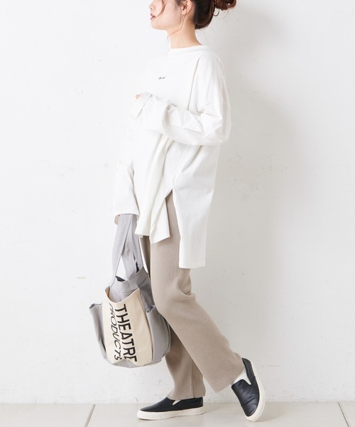 PUAL CE CIN(ピュアルセシン)の「【Du noir】ロゴ刺繍チュニック(Tシャツ/カットソー・レディース・その他1/その他2/ブラック/ホワイト・FREE)」の5枚目の写真