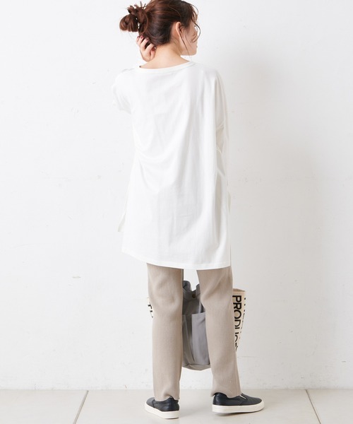 PUAL CE CIN(ピュアルセシン)の「【Du noir】ロゴ刺繍チュニック(Tシャツ/カットソー・レディース・その他1/その他2/ブラック/ホワイト・FREE)」の20枚目の写真