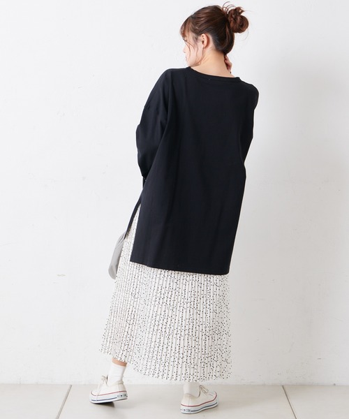 PUAL CE CIN(ピュアルセシン)の「【Du noir】ロゴ刺繍チュニック(Tシャツ/カットソー・レディース・その他1/その他2/ブラック/ホワイト・FREE)」の10枚目の写真