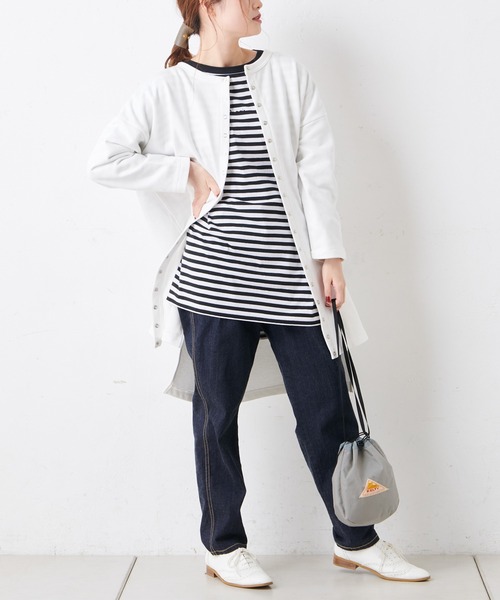 PUAL CE CIN(ピュアルセシン)の「【Du noir】ロゴ刺繍チュニック(Tシャツ/カットソー・レディース・その他1/その他2/ブラック/ホワイト・FREE)」の7枚目の写真