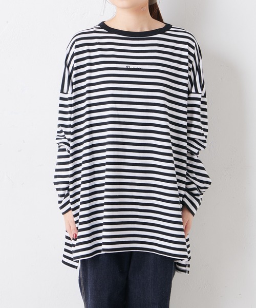 PUAL CE CIN(ピュアルセシン)の「【Du noir】ロゴ刺繍チュニック(Tシャツ/カットソー・レディース・その他1/その他2/ブラック/ホワイト・FREE)」の22枚目の写真