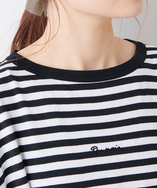 PUAL CE CIN(ピュアルセシン)の「【Du noir】ロゴ刺繍チュニック(Tシャツ/カットソー・レディース・その他1/その他2/ブラック/ホワイト・FREE)」の15枚目の写真
