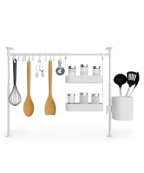 entre square（アントレスクエアー）の「umbra/エニウェア キッチン テンション オーガナイザー ロング ホワイト（キッチン収納・レディース・ホワイト・ONE SIZE）」の7枚目の写真