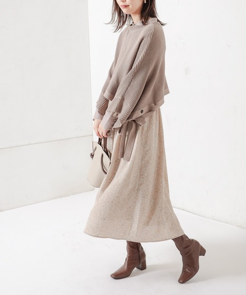 natural couture(ナチュラルクチュール)の「配色花柄レディワンピース(ワンピース・レディース・ラベンダー/ブラック/ベージュ・FREE)」の21枚目の写真