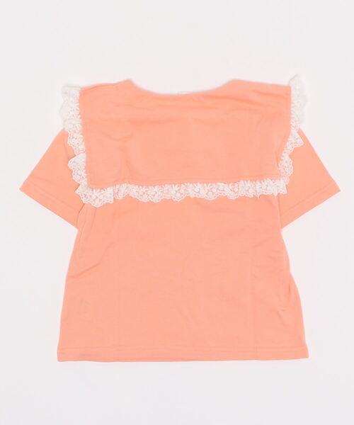 b・ROOM（ビールーム）の「フリルレースセラーカラーTシャツ（Tシャツ/カットソー・キッズ・オフホワイト/オレンジ/エメラルド/ラベンダー・90cm/100cm/110cm/120cm/130cm）」の5枚目の写真