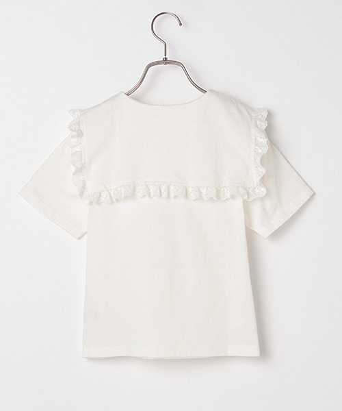 b・ROOM（ビールーム）の「フリルレースセラーカラーTシャツ（Tシャツ/カットソー・キッズ・オフホワイト/オレンジ/エメラルド/ラベンダー・90cm/100cm/110cm/120cm/130cm）」の15枚目の写真
