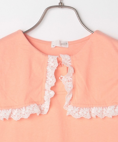 b・ROOM（ビールーム）の「フリルレースセラーカラーTシャツ（Tシャツ/カットソー・キッズ・オフホワイト/オレンジ/エメラルド/ラベンダー・90cm/100cm/110cm/120cm/130cm）」の11枚目の写真