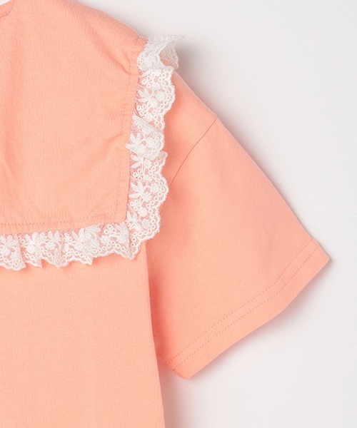 b・ROOM（ビールーム）の「フリルレースセラーカラーTシャツ（Tシャツ/カットソー・キッズ・オフホワイト/オレンジ/エメラルド/ラベンダー・90cm/100cm/110cm/120cm/130cm）」の10枚目の写真