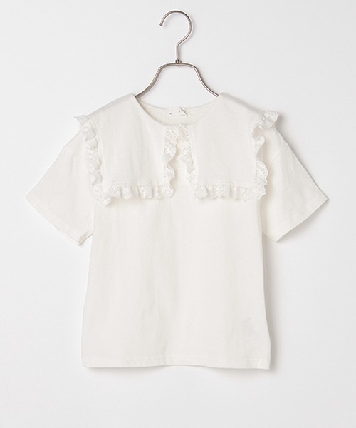 b・ROOM（ビールーム）の「フリルレースセラーカラーTシャツ（Tシャツ/カットソー・キッズ・オフホワイト/オレンジ/エメラルド/ラベンダー・90cm/100cm/110cm/120cm/130cm）」の16枚目の写真