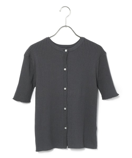 MADEMOISELLE ROPE'（マドモアゼル ロペ）の「【セットアップ対応】ERISILK リブ2WAYニットカーディガン（カーディガン/ボレロ・レディース・ホワイト/チャコールグレー・38）」の4枚目の写真