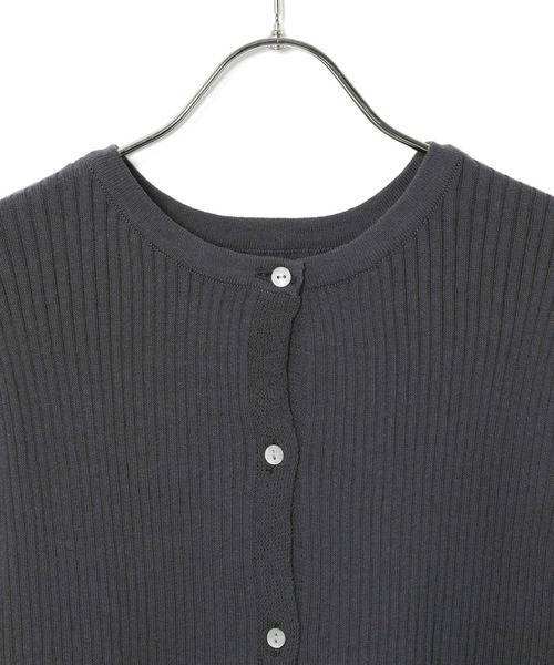 MADEMOISELLE ROPE'（マドモアゼル ロペ）の「【セットアップ対応】ERISILK リブ2WAYニットカーディガン（カーディガン/ボレロ・レディース・ホワイト/チャコールグレー・38）」の12枚目の写真