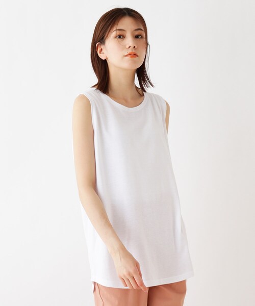 SHOO・LA・RUE（シューラルー）の「◆【追加生産】裾カーブベーシックタンクトップ（タンクトップ・レディース・アイボリー/チャコールグレー/ブラック/ベビーピンク/ライトグリーン/チャコール/アイボリー系8・03/04/02/01）」の5枚目の写真