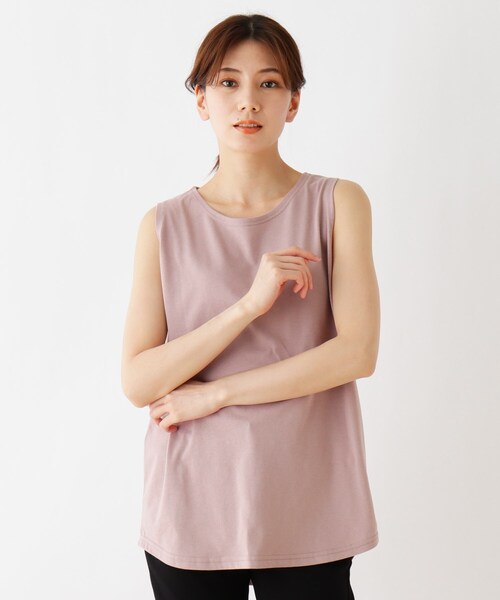 SHOO・LA・RUE（シューラルー）の「◆【追加生産】裾カーブベーシックタンクトップ（タンクトップ・レディース・アイボリー/チャコールグレー/ブラック/ベビーピンク/ライトグリーン/チャコール/アイボリー系8・03/04/02/01）」の7枚目の写真