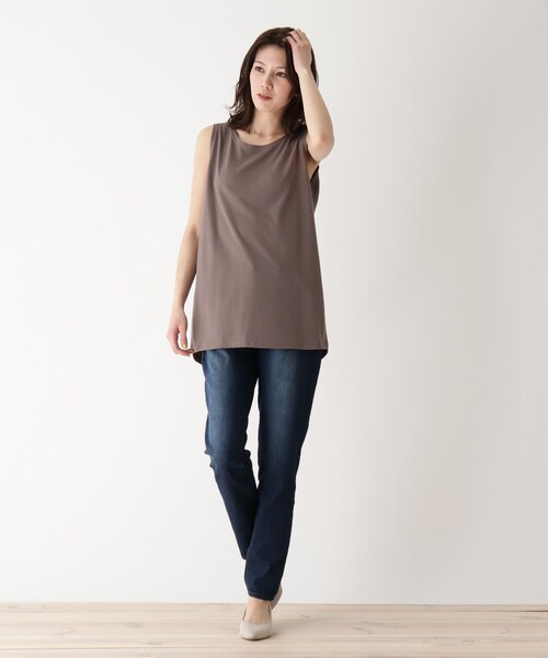 SHOO・LA・RUE（シューラルー）の「◆【追加生産】裾カーブベーシックタンクトップ（タンクトップ・レディース・アイボリー/チャコールグレー/ブラック/ベビーピンク/ライトグリーン/チャコール/アイボリー系8・03/04/02/01）」の11枚目の写真