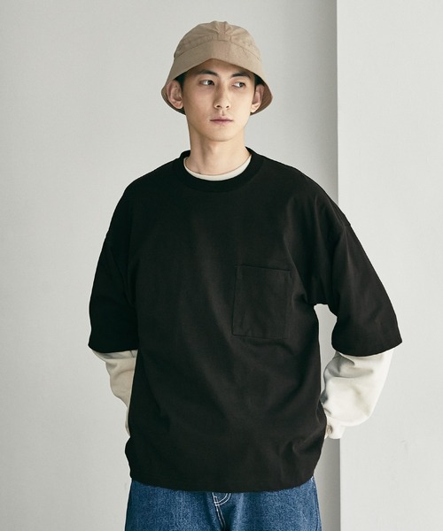 nowm（ノウム）の「【nowm】MERCERISED COTTON LOOSE BOX POCKET BIG TEE / ルーズ ポケットT（Tシャツ/カットソー・メンズ・ホワイト/ブラック/ブラウン・FREE）」の2枚目の写真