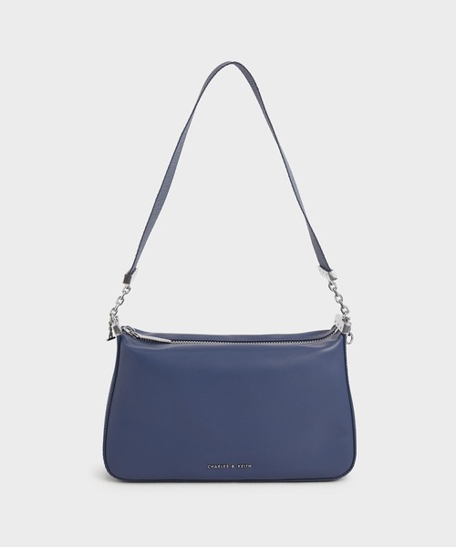 CHARLES & KEITH（チャールズ & キース）の「ジップ ショルダーバッグ / Zip Shoulder Bag（ショルダーバッグ・レディース・ブルー/ブラック/パープル・M）」の2枚目の写真