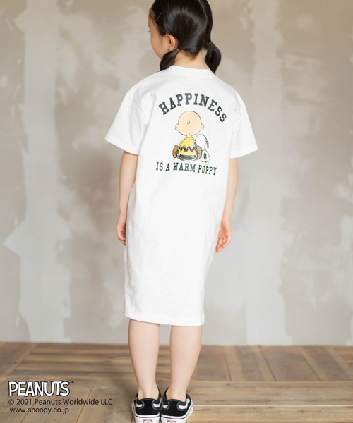 PEANUTS(ピーナッツ)の「SNOOPY/スヌーピーロングワンピース キッズ(ワンピース・キッズ・スモークピンク/オフホワイト/カーキ・110cm/150cm/120cm/90cm/140cm/100cm/130cm)」の15枚目の写真