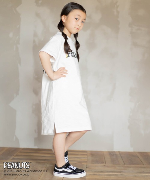 PEANUTS(ピーナッツ)の「SNOOPY/スヌーピーロングワンピース キッズ(ワンピース・キッズ・スモークピンク/オフホワイト/カーキ・110cm/150cm/120cm/90cm/140cm/100cm/130cm)」の13枚目の写真