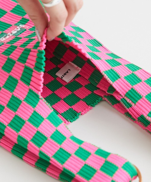 LASTFRAME（ラストフレーム）の「【LASTFRAME (ラストフレーム)】イチマツマーケットバッグ スモール/BLOCK MARKET BAG（トートバッグ・レディース・ブラック/ピンク/グリーン・FREE）」の8枚目の写真