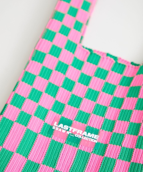 LASTFRAME（ラストフレーム）の「【LASTFRAME (ラストフレーム)】イチマツマーケットバッグ スモール/BLOCK MARKET BAG（トートバッグ・レディース・ブラック/ピンク/グリーン・FREE）」の9枚目の写真