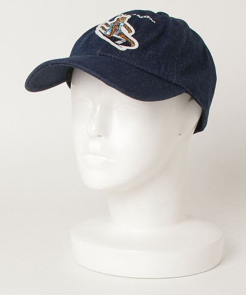 Jonas Claesson（ジョナスクレアッソン）の「【 JONAS CLAESSON / ジョナス・クレアッソン 】 SURFING JAGUAR デニム ベースボールキャップ NBI（キャップ・メンズ・ネイビー/ブルー・FREE）」の2枚目の写真