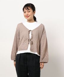 earth music&ecology | 透かし編みカーディガン　＊(カーディガン/ボレロ)